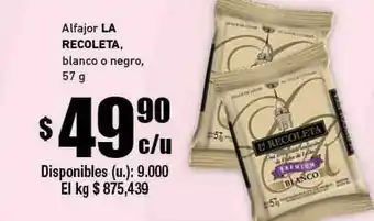 Cooperativa Obrera Alfajor La Recoleta Blanco O Negro 57g oferta