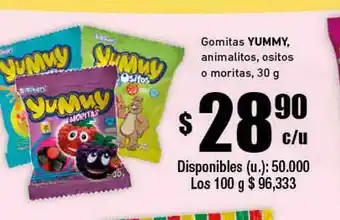 Cooperativa Obrera Yummy Gomitas Animalitos Ositos O Moritas 30g oferta