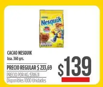 Supermercados Vea Cacao Nesquik 360grs oferta