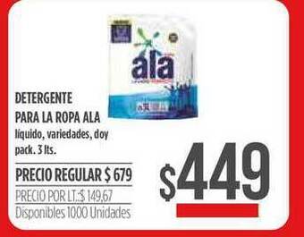 Supermercados Vea Detergente Para La Ropa Ala 3 lts oferta