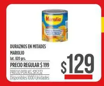 Supermercados Vea Duraznos En Mitades Marolio 820grs oferta