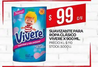 Supermercados DIA Vivere Suavizante Para Ropa Clásico 900ml oferta