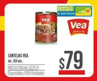 Supermercados Vea Vea Lentejas 350grs oferta