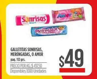 Supermercados Vea Galletitas Sonrisas Merengadas O Amor 112grs oferta