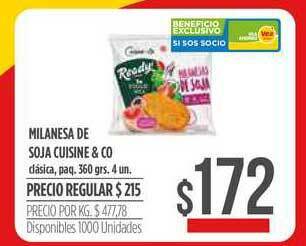 Supermercados Vea Milanesa De Soja Cuisine & Co 360grs 4un oferta