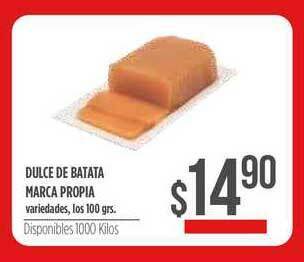 Supermercados Vea Dulce De Batata Marca Propia 100grs oferta