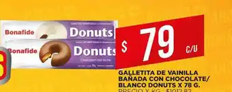 Supermercados DIA Donuts Galletita De Vainilla Bañada Con Chocolate-blanco 78g oferta
