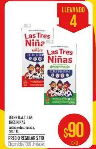 Supermercados Vea Las Tres Niñas Leche U.a.t. 1lt oferta