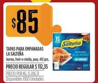 Supermercados Vea Tapas Para Empanadas La Salteña 412grs oferta