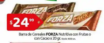Cordiez Forza Barra De Cereales Nutritiva Con Frutas O Con Cacao oferta