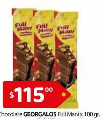 Cordiez Georgalos Chocolate Georgalos Full Maní x 100gr oferta