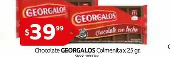 Cordiez Georgalos Chocolate Colmenita x 25gr oferta