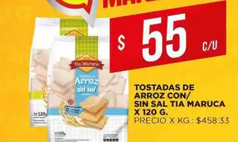 Supermercados DIA Arroz Tostadas De Con-sin Sal Tia Maruca 120g oferta