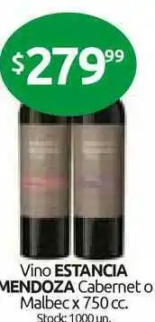 Cordiez Estancia Mendoza Vino Cabernt O Malbec x 750cc oferta