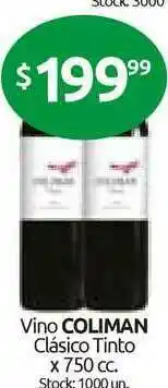 Cordiez Coliman Vino Clásico Tinto x 750cc oferta