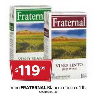 Cordiez Fraternal Vino Blanco O Tinto x 1lt oferta