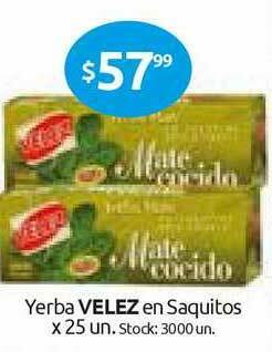 Cordiez Velez Yerba En Saquitos x 25un oferta