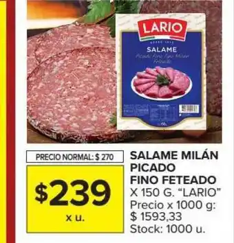 Carrefour Market Salame Milán Picado Fino Feteado Lario x 150g oferta
