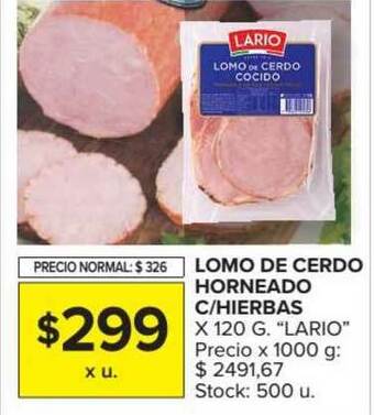 Carrefour Market Lario Lomo De Cerdo Horneado C Hierbas x 120g oferta