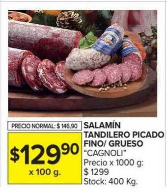 Carrefour Market Salamín Tandilero Picado Fino Grueso Cagnoli x 100g oferta