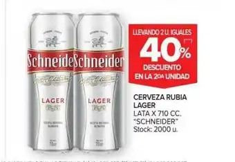 Carrefour Market Cerveza Rubia Lager Schneider Llevando 2 U. Iguales 40% Descuento En La 2da Unidad oferta