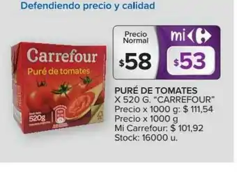 Carrefour Market Puré De Tomates Carrefour x 520g oferta