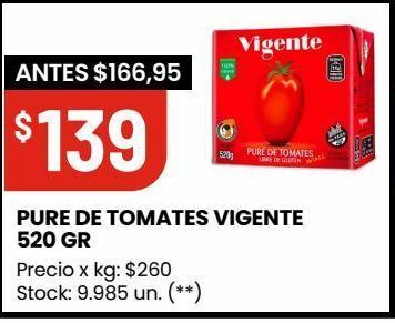 Changomas Pure de tomates vigente 520 gr oferta