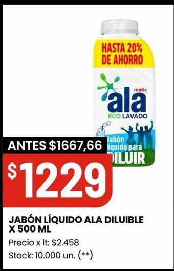 Changomas Jabón líquido ala diluible x 500 ml oferta