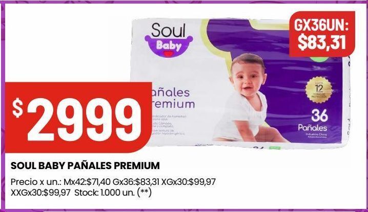 Changomas Soul baby pañales premium oferta