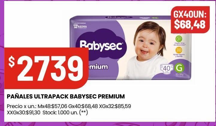 Changomas Pañales ultrapack babysec premium oferta