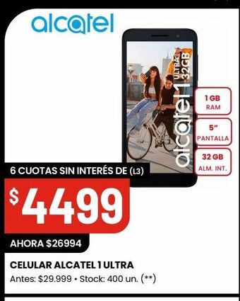 Changomas Celular alcatel 1 ultra oferta