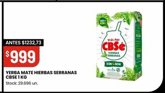 Changomas Yerba mate hierbas serranas cbse 1 kg oferta