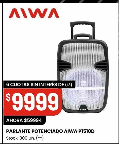 Changomas Parlante potenciado aiwa p1510d oferta