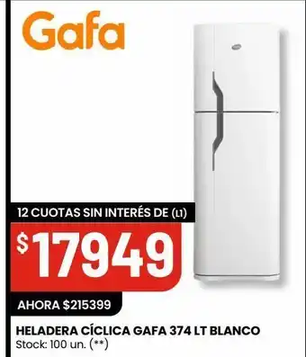 Changomas Heladera cíclica gafa 374 lt blanco oferta