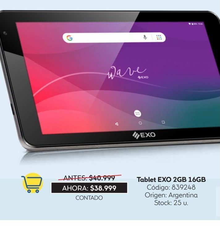 Coppel Tablet exo 2gb 16gb oferta