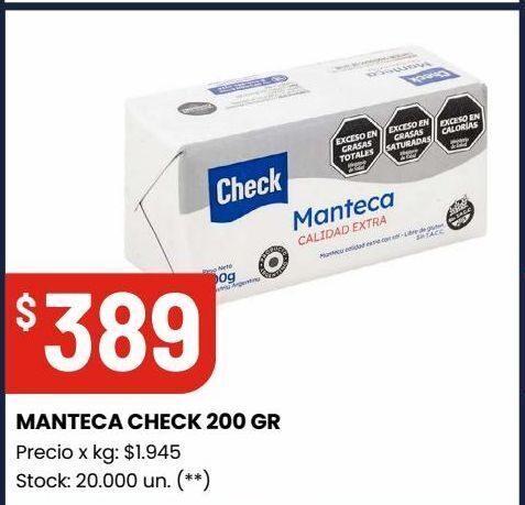 Changomas Manteca check 200 gr oferta