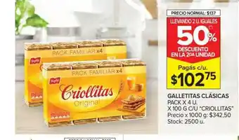 Carrefour Market Galletitas Clásicas Llevando 2 Unidades Iguales 50% De Descuento En La 2da Unidad oferta