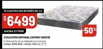 Changomas Colchón espuma zafiro 140x18 oferta