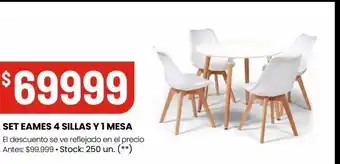 Changomas Set eames 4 sillas y 1 mesa oferta
