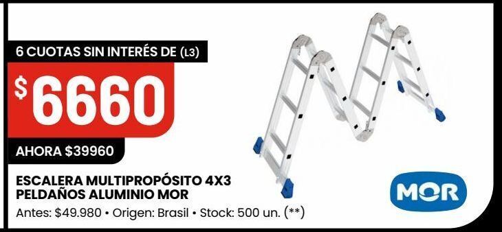 Changomas Escalera multipropósito 4x3 peldaños aluminio mor oferta