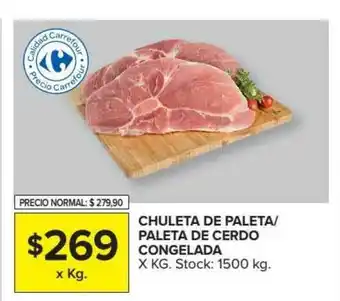 Carrefour Market Chuleta De Paleta Paleta De Cerdo Congelada oferta