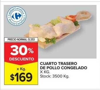 Carrefour Market Cuarto Trasero De Pollo Congelado oferta