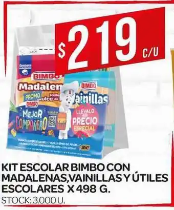Supermercados DIA Madalenas Kit Escolar Bimbo Con, Vainillas Y útiles Escolares oferta