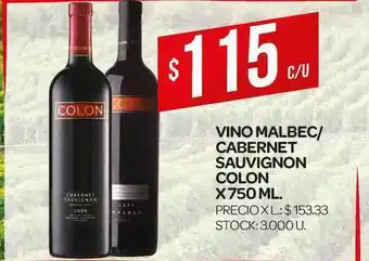 Supermercados DIA Colon Vino Malbec-cabernet Sauvignon 750ml oferta