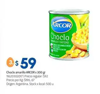 Jumbo Choclo Amarillo Arcor 300gr oferta