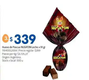 Jumbo Nugaton Huevo De Pascua Leche 91gr oferta