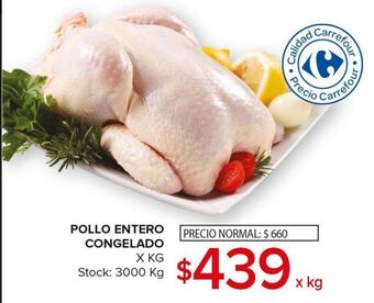 Carrefour Maxi Pollo entero congelado x kg oferta