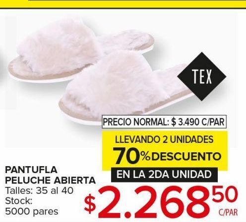 Carrefour Maxi Pantufla peluche abierta tex oferta