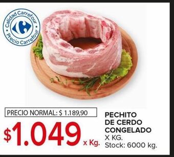 Carrefour Maxi Pechito de cerdo congelado x kg oferta