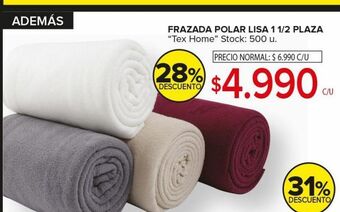 Carrefour Maxi Frazada polar lisa 1 1/2 plaza tex home oferta